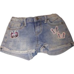 Girls Vigoss Butterfly Denim Blue Jean Shorts In A Size 6X